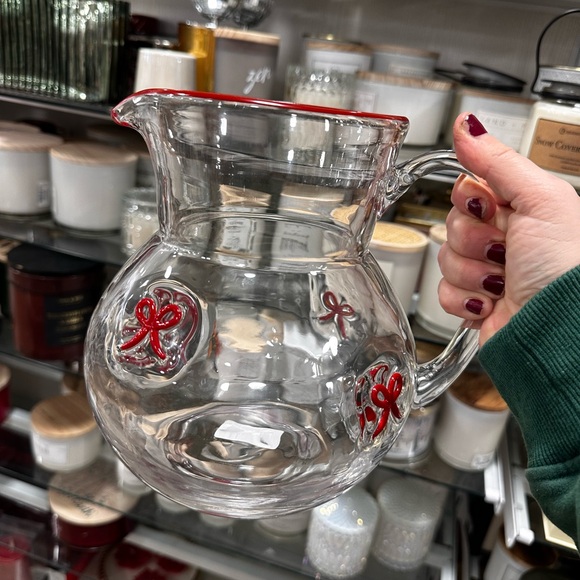 Other - ♥️🎀 Coquette red bow glass pitcher